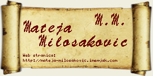 Mateja Milošaković vizit kartica